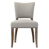 Light Beige 2PC Dining Chairs Set Armless with Floating Back Dining Chairs LOOMLAN By LH Imports