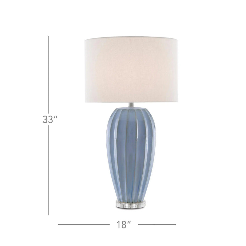 Light Blue Clear Bluestar Table Lamp Table Lamps LOOMLAN By Currey & Co