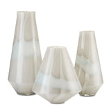 Light Gray White Floating Cloud Vase Set of 3 Vases & Jars LOOMLAN By Currey & Co