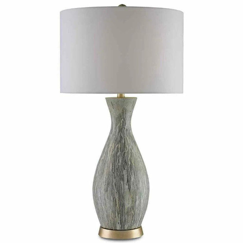 Light Green White Silver Leaf Rana Table Lamp Table Lamps LOOMLAN By Currey & Co