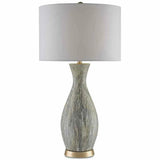 Light Green White Silver Leaf Rana Table Lamp Table Lamps LOOMLAN By Currey & Co