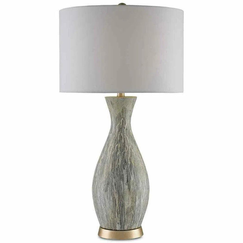 Light Green White Silver Leaf Rana Table Lamp Table Lamps LOOMLAN By Currey & Co