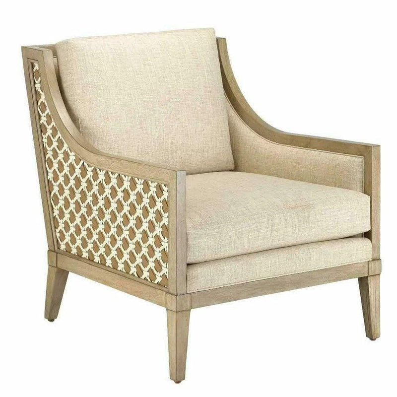 Light Wheat Ivory Tan Bramford Natural Chair Accent Chairs LOOMLAN By Currey & Co