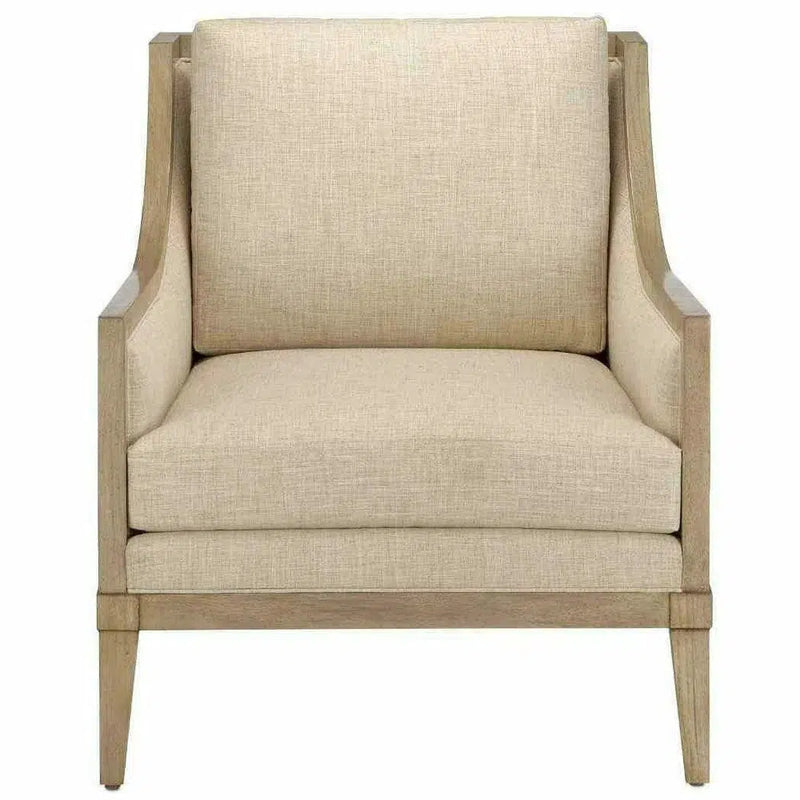 Light Wheat Ivory Tan Bramford Natural Chair Accent Chairs LOOMLAN By Currey & Co