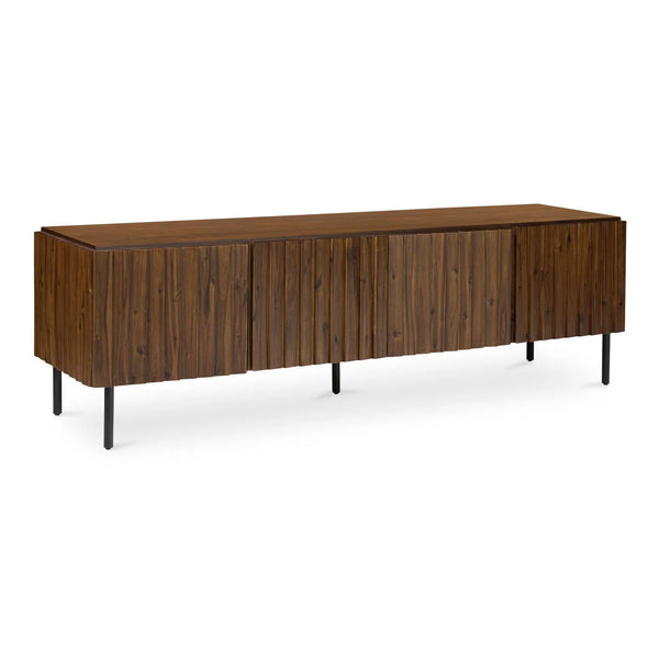 Lincoln Wood and Iron Brown Media Cabinet TV Stands & Media Centers LOOMLAN By Moe's Home