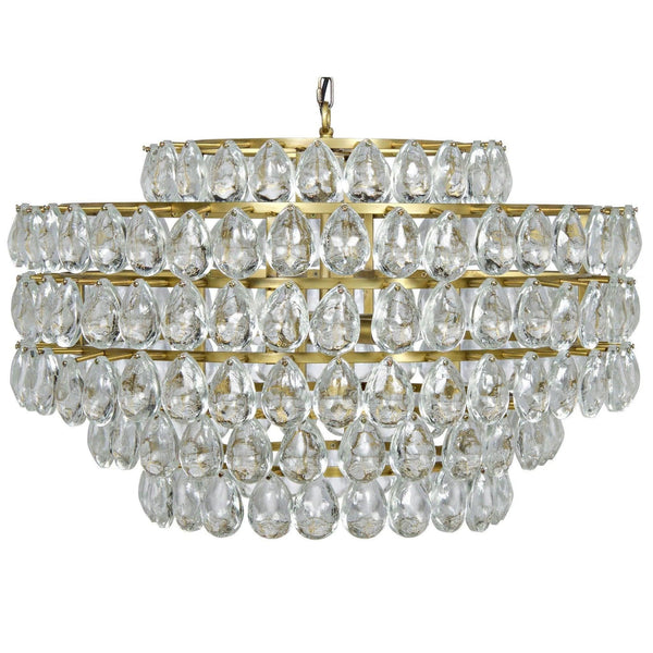 Linden Metal and Crystal Chandelier With Antique Brass Chandeliers LOOMLAN By Noir