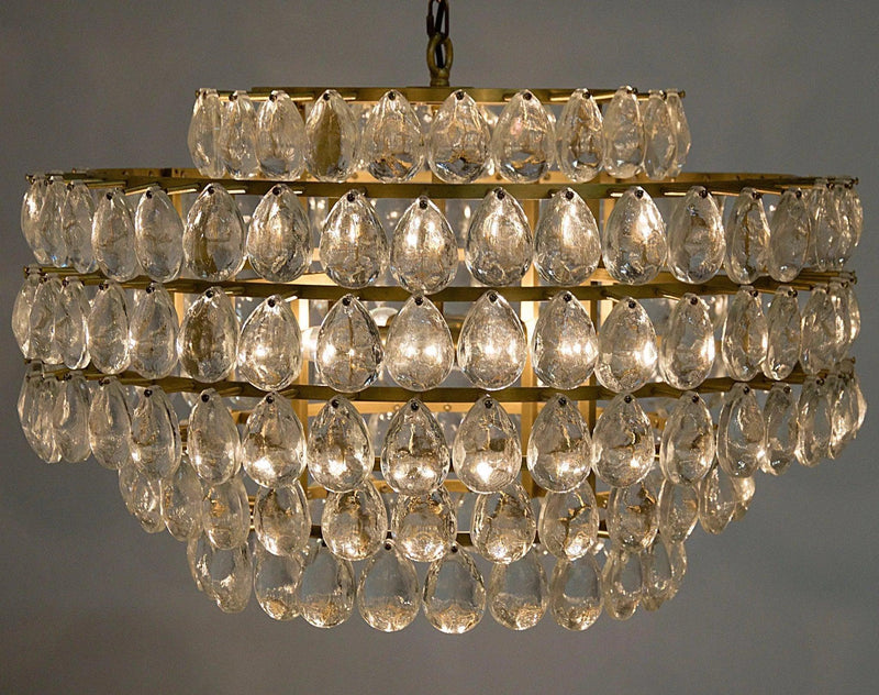 Linden Metal and Crystal Chandelier With Antique Brass Chandeliers LOOMLAN By Noir