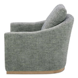 Linden Polyester and Pine Wood Grey Swivel Arm Chair Club Chairs LOOMLAN By Moe's Home