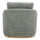 Linden Polyester and Pine Wood Grey Swivel Arm Chair Club Chairs LOOMLAN By Moe's Home