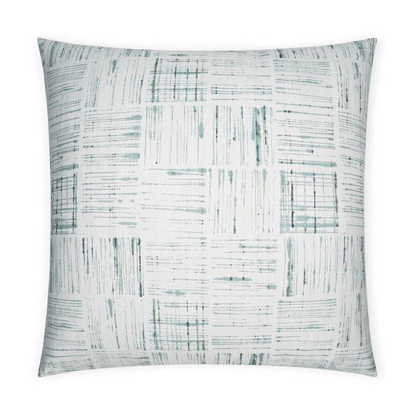 Line Up Aqua Abstract Mist Large Throw Pillow With Insert Throw Pillows LOOMLAN By D.V. Kap