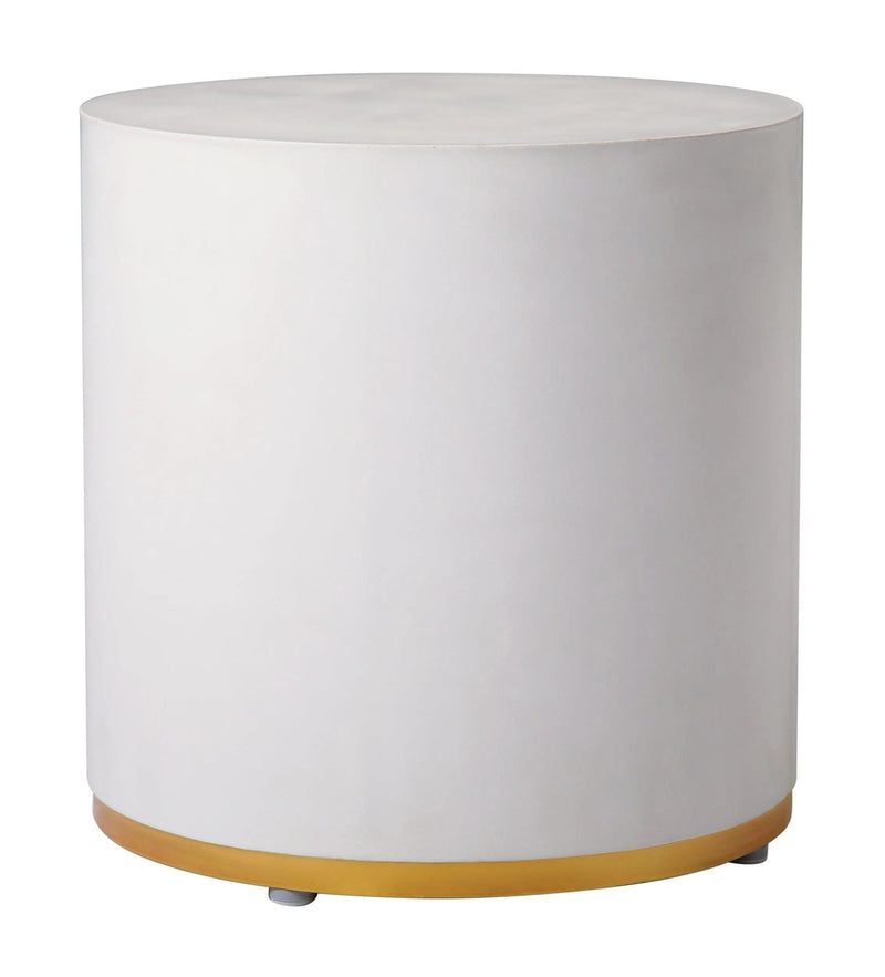 Linea Ring Accent Table Set - White Outdoor End Tables Outdoor Side Tables LOOMLAN By Seasonal Living