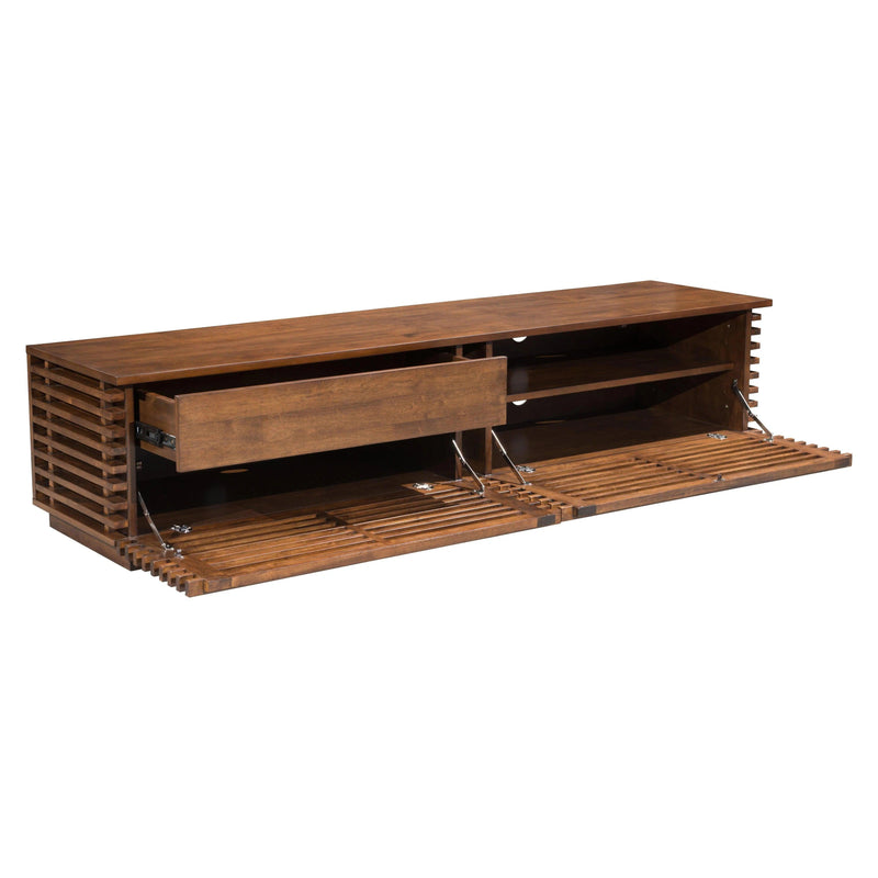 Linea Wide Entertainment Stand Walnut TV Stands & Media Centers LOOMLAN By Zuo Modern