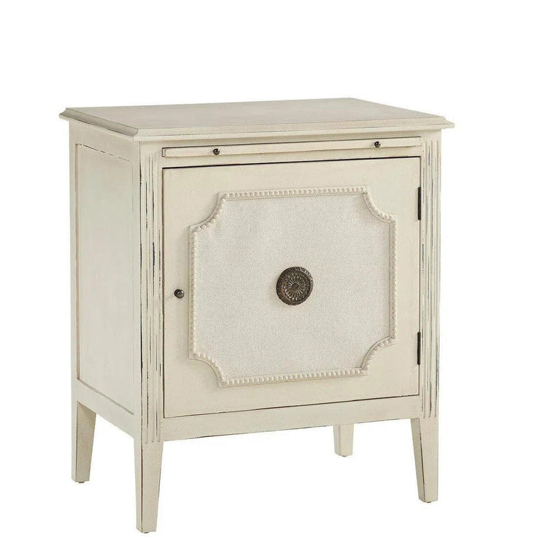 Linen & Beaded Front End Table Side Tables LOOMLAN By Furniture Classics