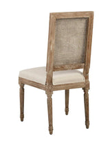 Linen and Oak Caned Back Side Chair Set of 2 Dining Chairs LOOMLAN By Furniture Classics