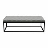 Linen Tufted Large Bedroom Bench in Grey Bedroom Benches LOOMLAN By Diamond Sofa