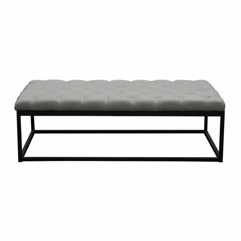 Linen Tufted Large Bedroom Bench in Grey Bedroom Benches LOOMLAN By Diamond Sofa