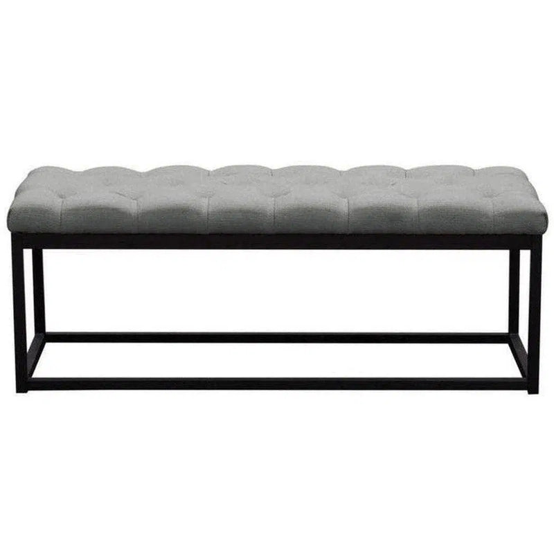 Linen Tufted Small Bedroom Bench in Grey Bedroom Benches LOOMLAN By Diamond Sofa