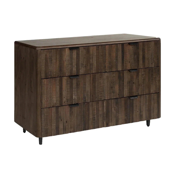 Lineo 6 Drawer Dresser - Burnt Oak Dressers LOOMLAN By LH Imports