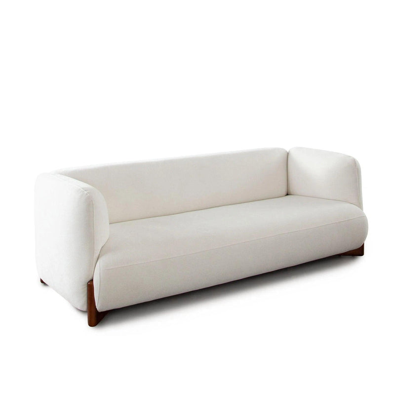 Link Elite Ivory Fabric and Wood Sofa Sofas & Loveseats LOOMLAN By Diamond Sofa