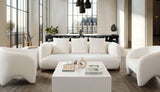 Link Elite Ivory Fabric and Wood Sofa Sofas & Loveseats LOOMLAN By Diamond Sofa