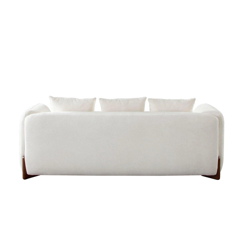 Link Elite Ivory Fabric and Wood Sofa Sofas & Loveseats LOOMLAN By Diamond Sofa