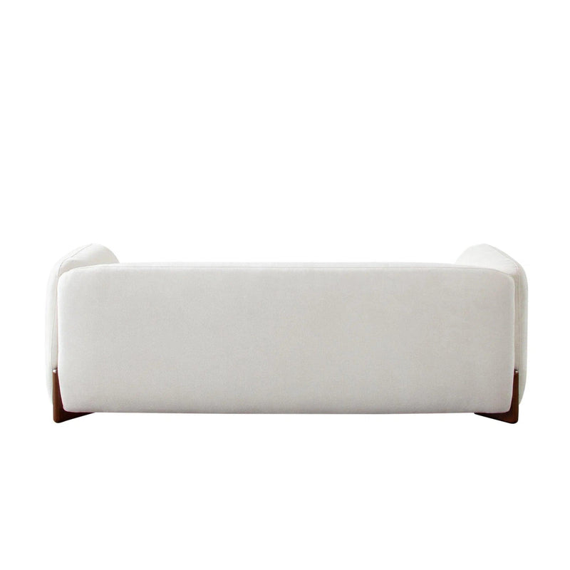 Link Elite Ivory Fabric and Wood Sofa Sofas & Loveseats LOOMLAN By Diamond Sofa