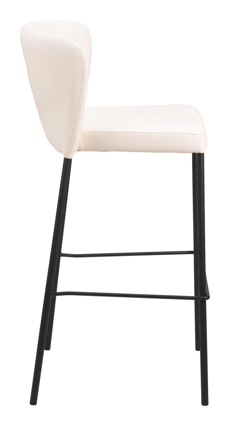 Linz Barstool (Set of 2) Cream Bar Stools LOOMLAN By Zuo Modern