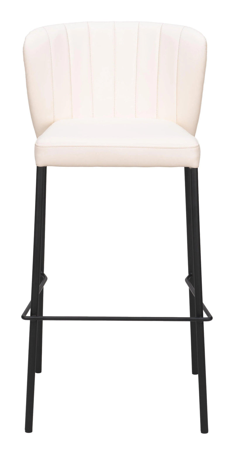 Linz Barstool (Set of 2) Cream Bar Stools LOOMLAN By Zuo Modern