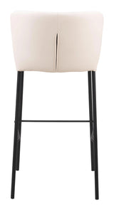 Linz Barstool (Set of 2) Cream Bar Stools LOOMLAN By Zuo Modern