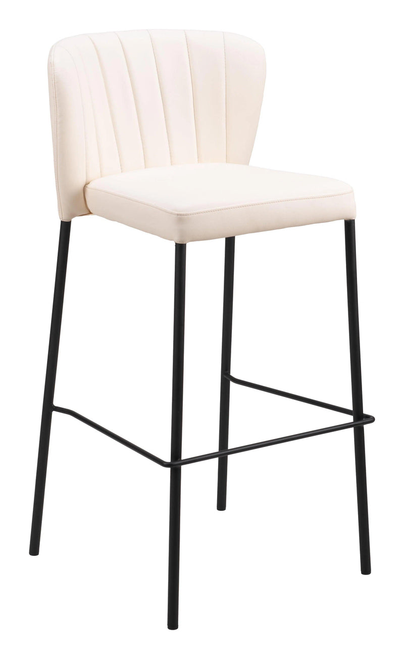 Linz Barstool (Set of 2) Cream Bar Stools LOOMLAN By Zuo Modern