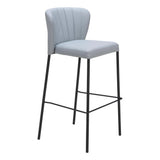 Linz Barstool (Set of 2) Gray Bar Stools LOOMLAN By Zuo Modern