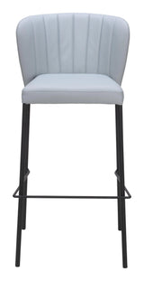 Linz Barstool (Set of 2) Gray Bar Stools LOOMLAN By Zuo Modern