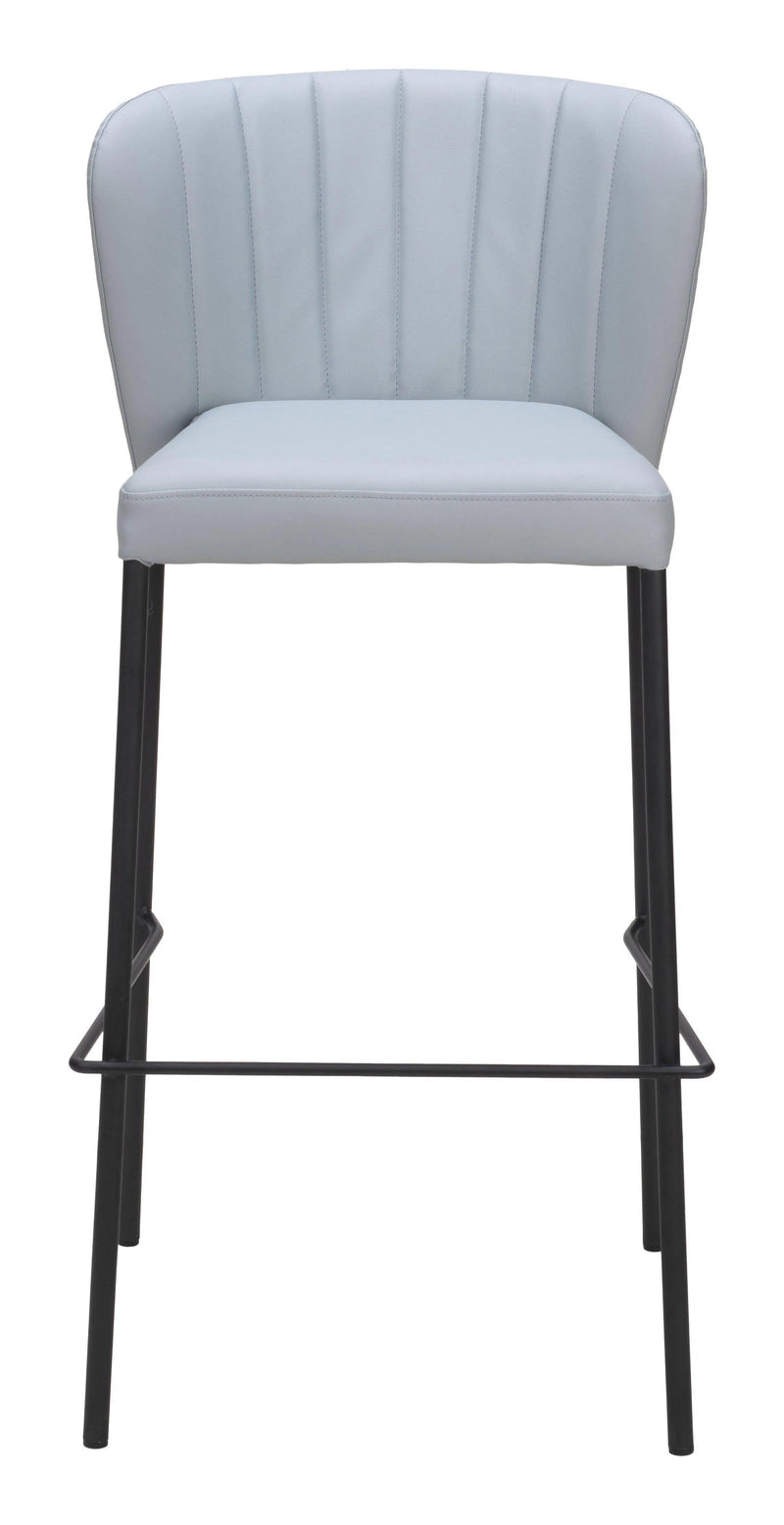 Linz Barstool (Set of 2) Gray Bar Stools LOOMLAN By Zuo Modern