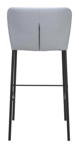 Linz Barstool (Set of 2) Gray Bar Stools LOOMLAN By Zuo Modern