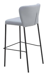 Linz Barstool (Set of 2) Gray Bar Stools LOOMLAN By Zuo Modern