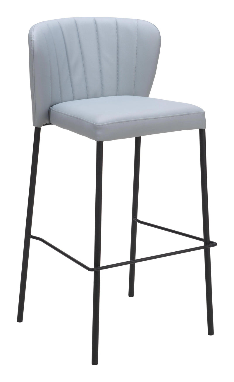 Linz Barstool (Set of 2) Gray Bar Stools LOOMLAN By Zuo Modern