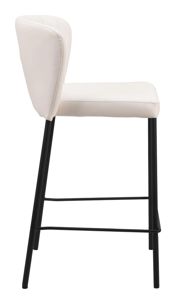 Linz Counter Stool (Set of 2) Cream Counter Stools LOOMLAN By Zuo Modern