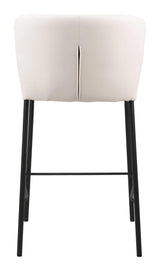 Linz Counter Stool (Set of 2) Cream Counter Stools LOOMLAN By Zuo Modern