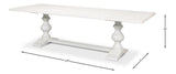 Lionisio 108" White Trestle Dining Table Cortina White Dining Tables LOOMLAN By Sarreid