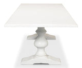 Lionisio 108" White Trestle Dining Table Cortina White Dining Tables LOOMLAN By Sarreid