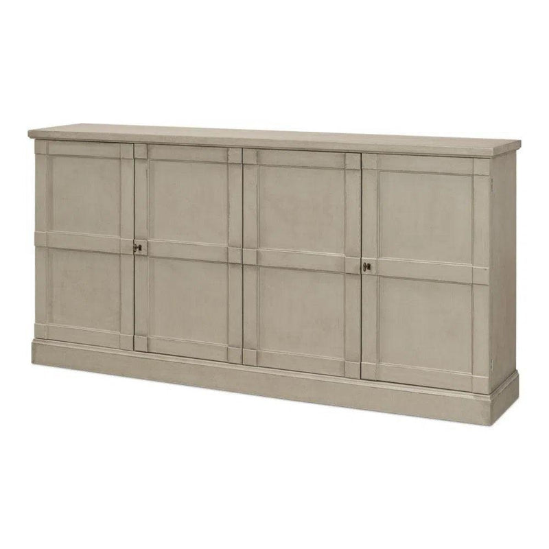 Lionisio Buffet 75" Wash Gray Wood Doors Sideboards LOOMLAN By Sarreid