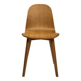 Lissi Natural Wood Armless Dining Chair Dining Chairs LOOMLAN By Moe's Home