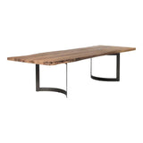 Live Edge Brown Rectangular Reclaimed Wood Dining Table for 6 People Dining Tables LOOMLAN By Moe's Home