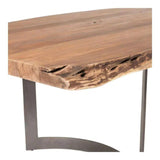 Live Edge Brown Rectangular Reclaimed Wood Dining Table for 6 People Dining Tables LOOMLAN By Moe's Home