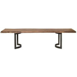 Live Edge Brown Rectangular Reclaimed Wood Dining Table for 6 People Dining Tables LOOMLAN By Moe's Home