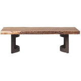 Live Edge Coffee Table Smoked Brown Industrial Coffee Tables LOOMLAN By Moe's Home