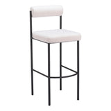 Livorno Barstool (Set of 2) Ivory Bar Stools LOOMLAN By Zuo Modern