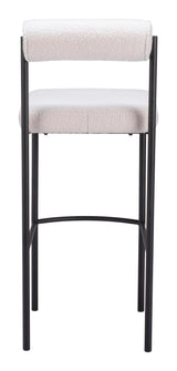 Livorno Barstool (Set of 2) Ivory Bar Stools LOOMLAN By Zuo Modern