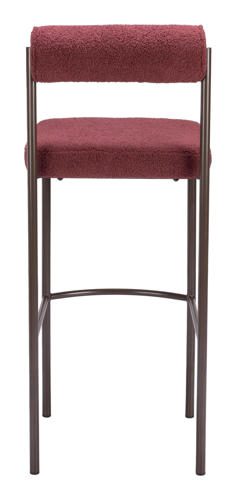 Livorno Barstool (Set of 2) Red & Bronze Bar Stools LOOMLAN By Zuo Modern