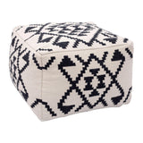 Lizardo Ottoman Beige & Black Ottomans LOOMLAN By Zuo Modern